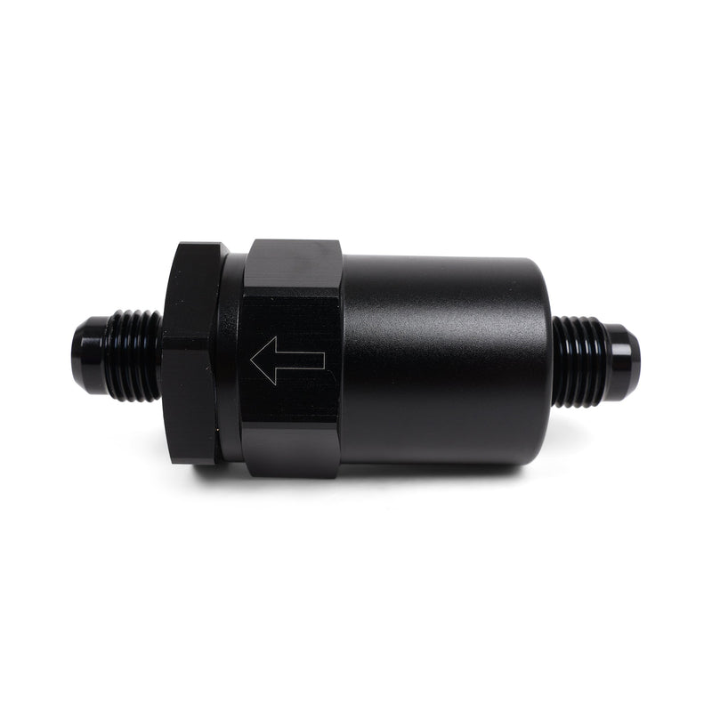 Filtre à carburant en ligne Hybrid Racing noir -6AN à -6AN (universel)