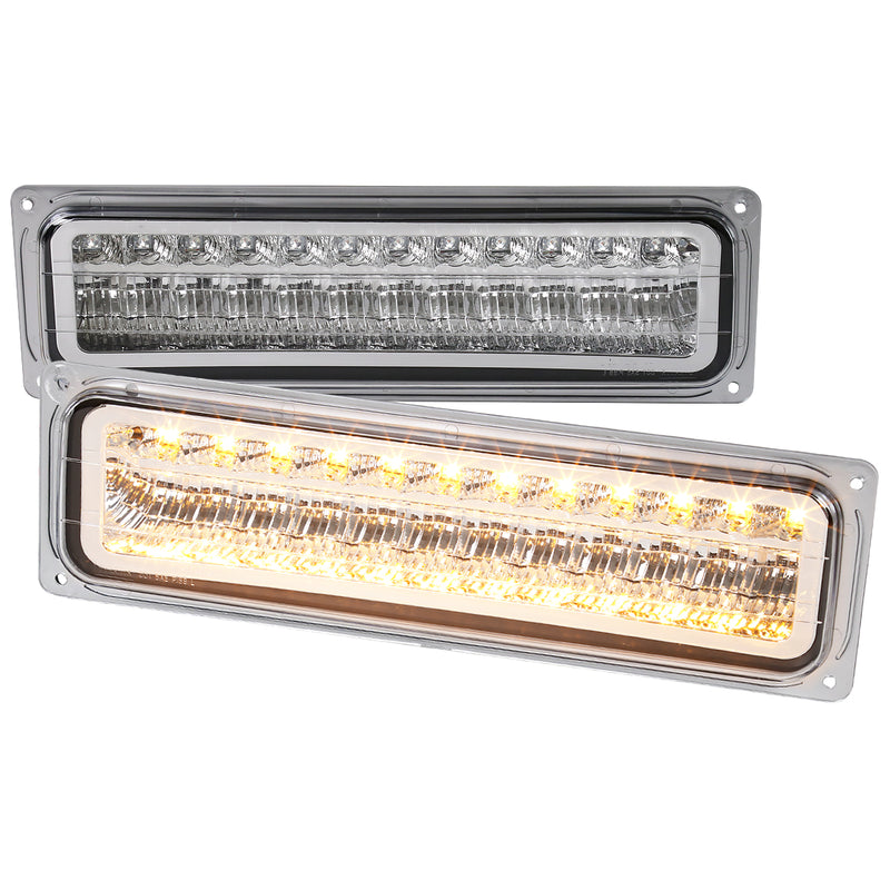 Spec-D 88-98 Chevrolet C10 Led Bumper Lights Chrome   LB-C1088CLED-RS