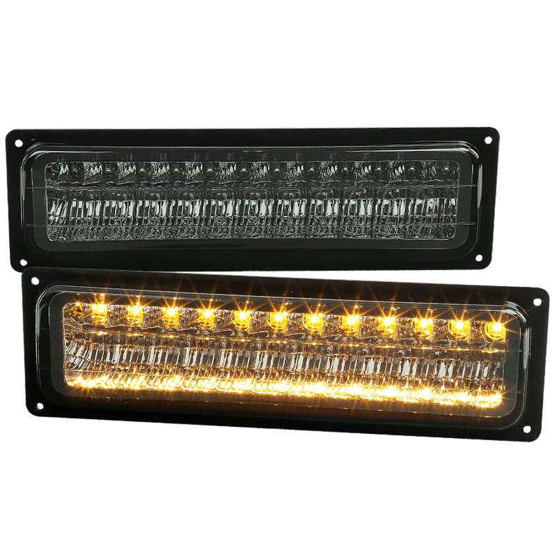 Spec-D 88-98 Chevrolet C10 Led Bumper Lights Smoke LB-C1088GLED-RS