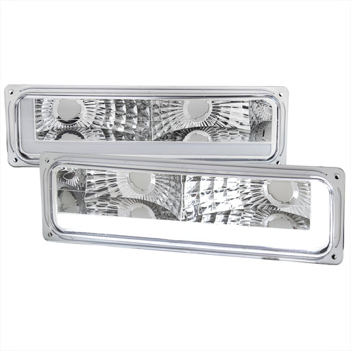 Spec-D 88-98 Chevrolet C10 Gmc Ck Parking Light Chrome Housing And Clear Lens - Use Stock Bulbs LB-C1094-G3-RS