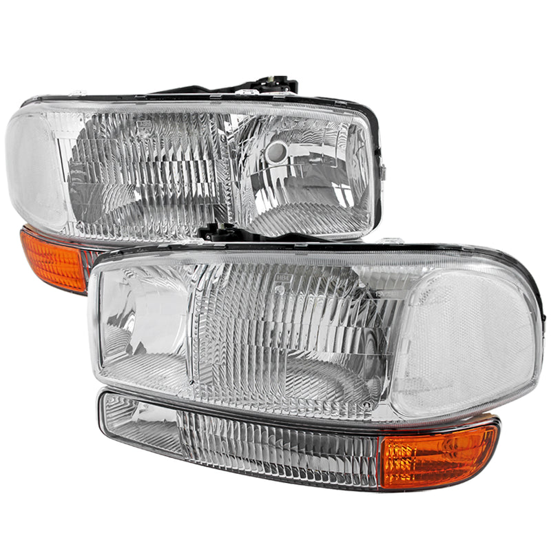 Spec-D 99-06 Gmc Sierra Head Light And Bumper Light Combo With Clear Lens And Chrome Housing LBLH-GMC99-GO