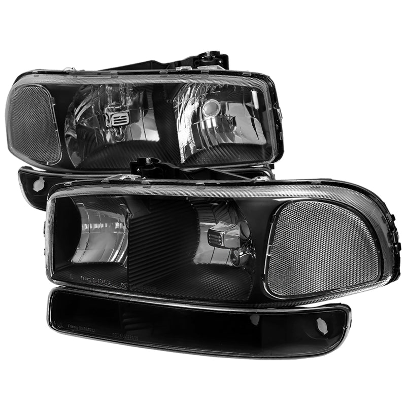 Spec-D 99-06 Gmc Sierra Headlight And Bumper Light Combo - Chrome Housing With Smoked Lens LBLH-GMC99JM-RS