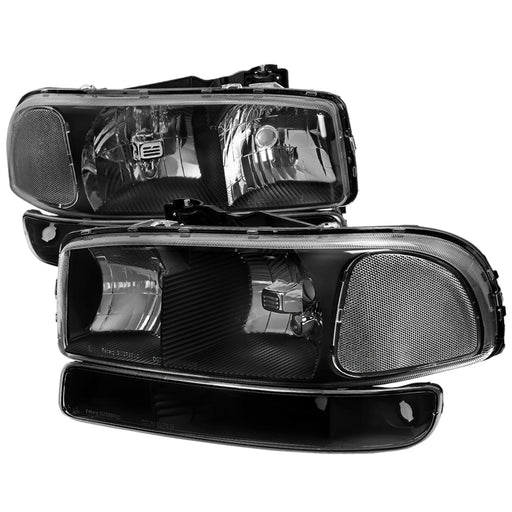 Spec-D 99-06 Gmc Sierra Headlight And Bumper Light Combo - Chrome Housing With Smoked Lens LBLH-GMC99JM-RS