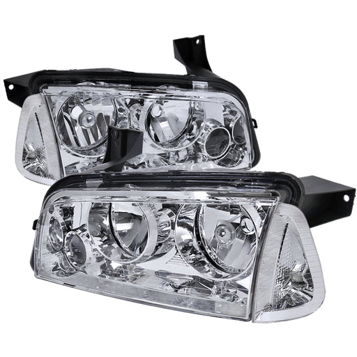 Spec-D 05-10 Dodge Charger Combo: Corner And Euro Headlights - Chrome LCLH-CHG05-ABM