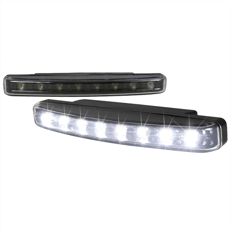 Spec-D 8 Pieces White Led Drl With Black Trim All LF-108LEDJM-WT