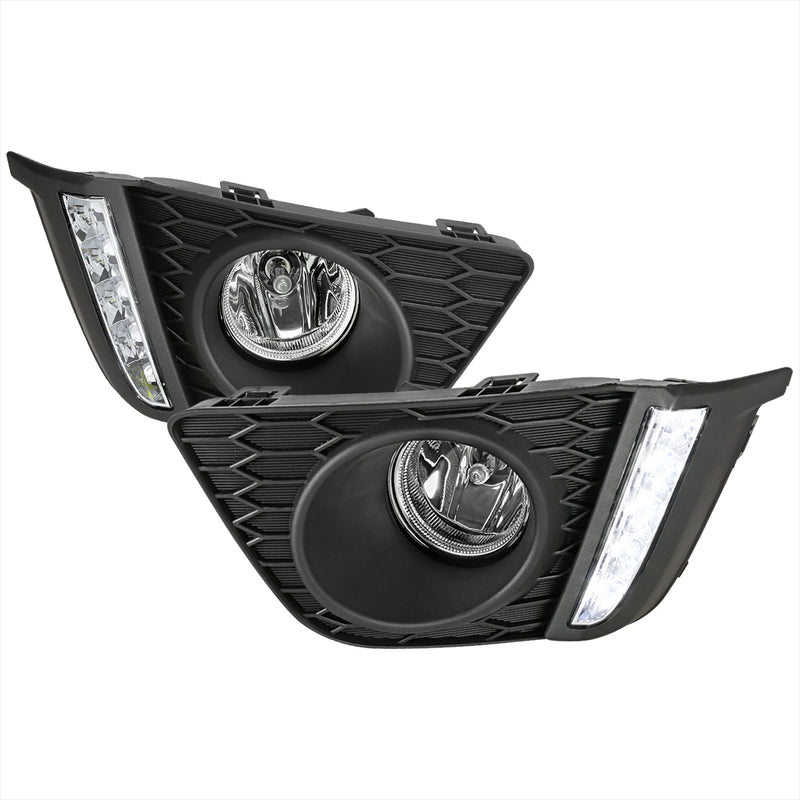 Spec-D 15-17 Honda Fit Fog Light With Day Time Running Light- Clear LF-FIT15CDRL-HZ