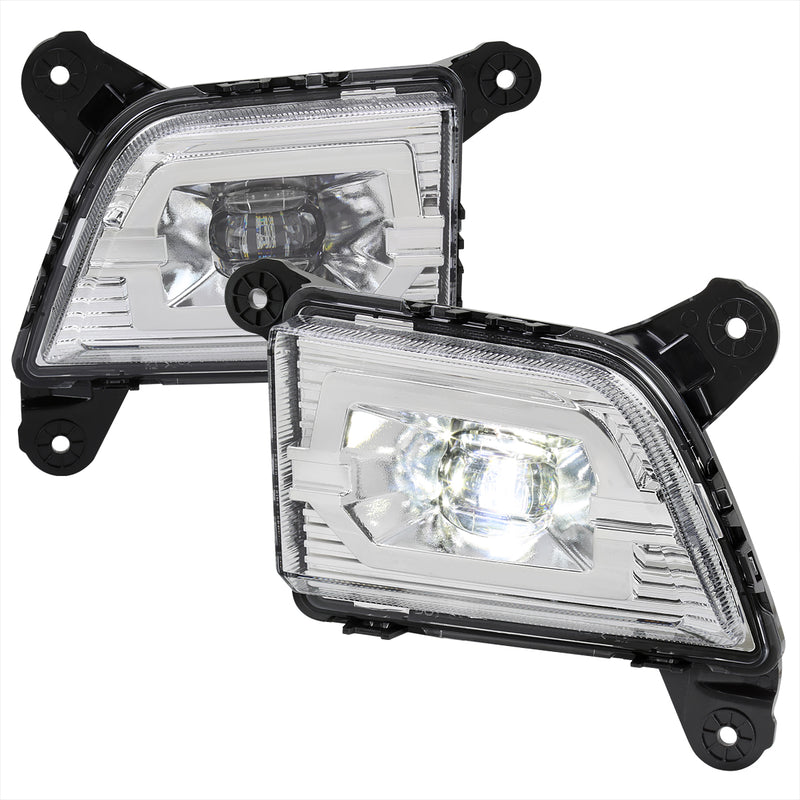 Spec-D 19-22 Chevrolet Silverado Led Fog Lights With Chrome Housing And Clear Lens With Universal Wiring And Switch LF-SIV1915CLED-DL