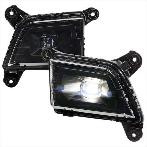 Spec-D 19-22 Chevrolet Silverado Led Fog Lights With Chrome Housing And Smoked Lens With Universal Wiring And Switch LF-SIV1915GLED-DL