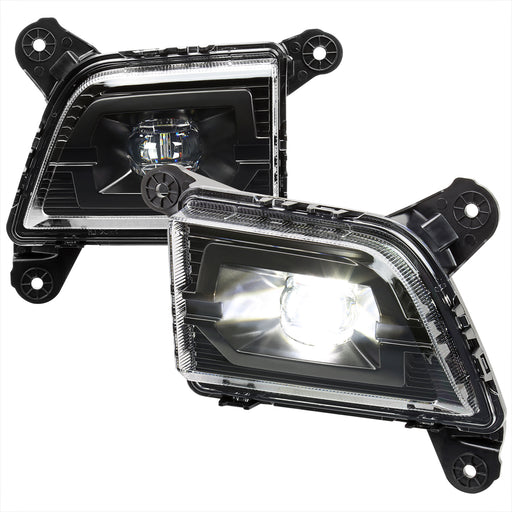 Spec-D 19-22 Chevrolet Silverado Led Fog Lights Clear Lens - Oe Wiring And Switch - Color Temperature 6500-7500K - 1000 Lumen LF-SIV1915JMLED-DL