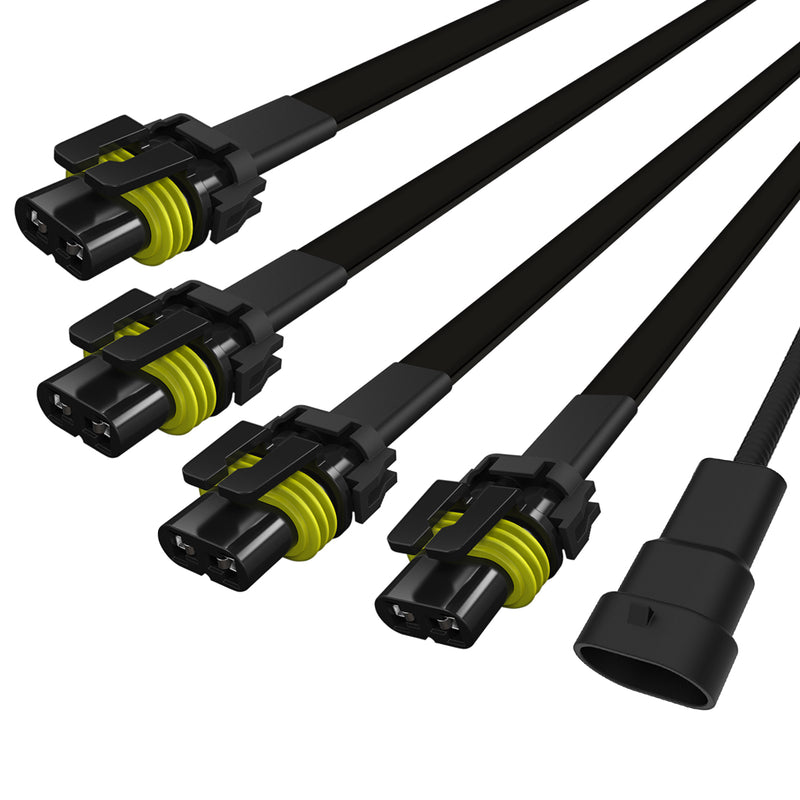 Spec-D 12 Gauge 40Amp 10Ft Wiring Harness - 4 Connector All LF-WIRE12-4-RS