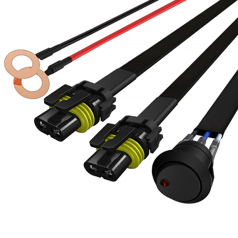 Spec-D 14 Gauge 40Amp 9Ft Wiring Harness - 2 Connector All LF-WIRE14-2-RS