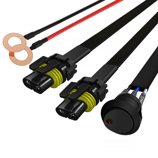 Spec-D 14 Gauge 40Amp 9Ft Wiring Harness - 2 Connector All LF-WIRE14-2-RS