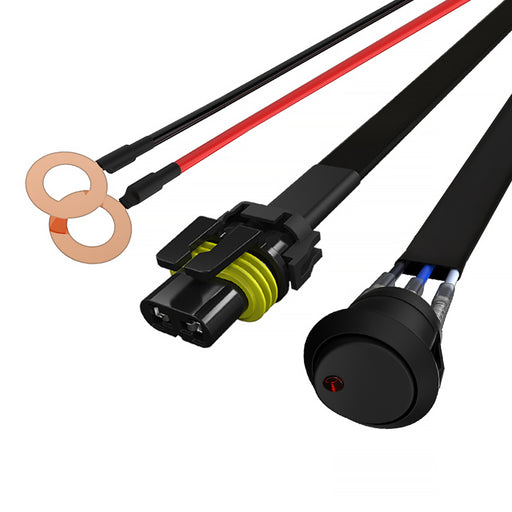 Spec-D 14 Gauge 40Amp 9Ft Wiring Harness - 1 Connector Switch All LF-WIRE14-S-RS
