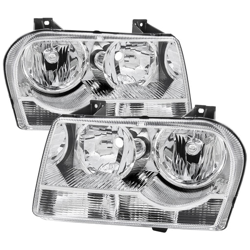 Spec-D 05-07 Chrysler 300 Headlights Chrome Housing Clear Lens - Use Stock Bulbs LH-30005-GO