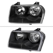 Spec-D 05-07 Chrysler 300 Headlights Matte Black Housing Clear Lens - Use Stock Bulbs LH-30005JM-GO