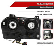 Spec-D 05-07 Chrysler 300 Headlights Matte Black Housing Clear Lens - Use Stock Bulbs LH-30005JM-GO