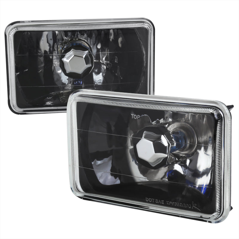 Spec-D Seal Beam 4X6 Black All LH-4X6JM