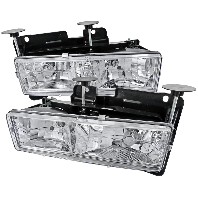 Spec-D 88-98 Chevrolet C10 Crystal Housing Headlights Chrome LH-C1088-RS