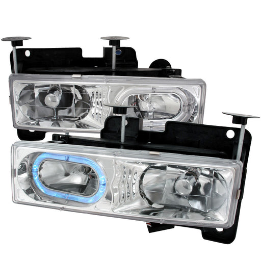 Spec-D 88-98 Chevrolet C10 Crystal Housing Headlights Chrome LH-C1088H-KS