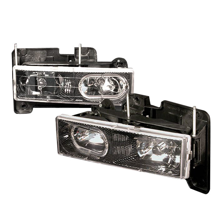 Spec-D 88-98 Chevrolet C10 Crystal Housing Headlights Chrome LH-C1088HCF-KS