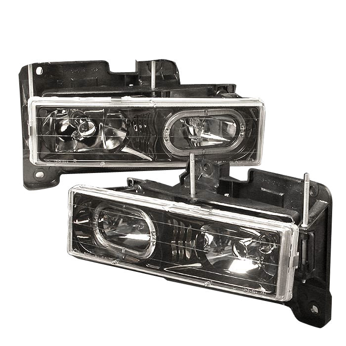 Spec-D 88-98 Chevrolet C10 Crystal Housing Headlights Black LH-C1088HJM-KS