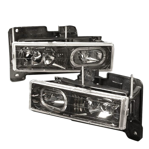Spec-D 88-98 Chevrolet C10 Crystal Housing Headlights Black LH-C1088HJM-KS