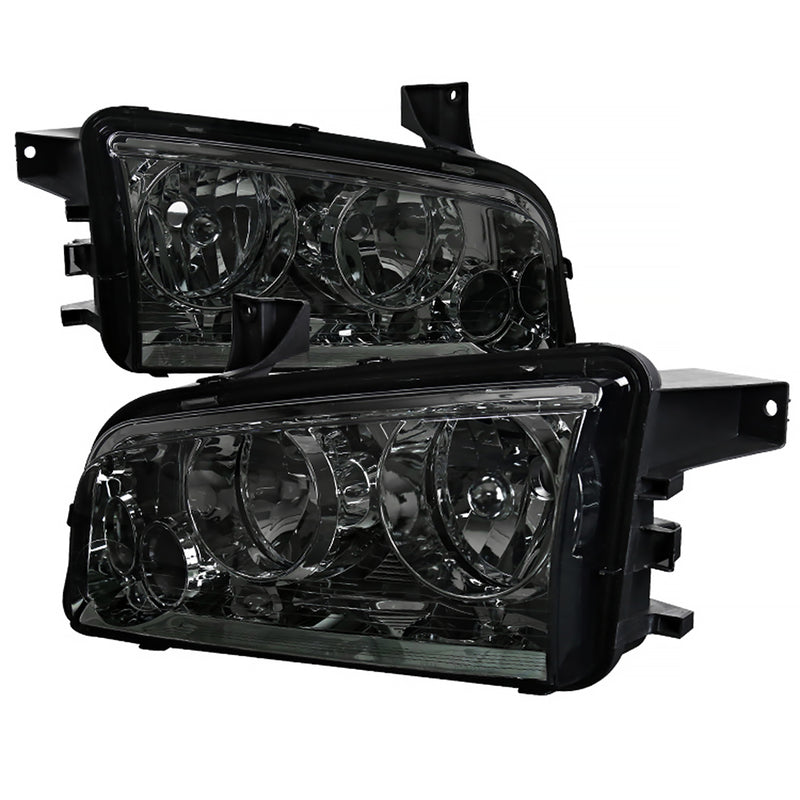 Spec-D 05-10 Dodge Charger Euro Headlights - Smoke LH-CHG05G-ABM