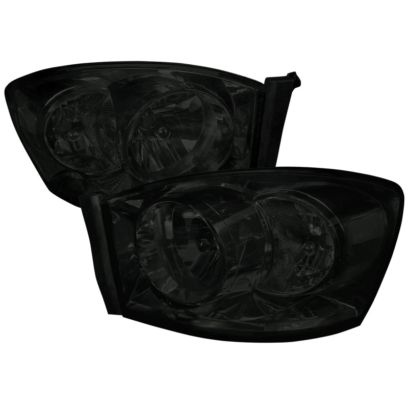 Spec-D 06-08 Dodge Ram Headlights - Smoke- Clear Reflector With Smoke Lens LH-DGP06G-RS