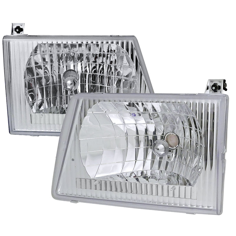Spec-D 92-06 Ford  Econoline  Euro Headlight Chrome Housing  LH-ECON92-ABM