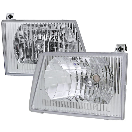 Spec-D 92-06 Ford  Econoline  Euro Headlight Chrome Housing  LH-ECON92-ABM