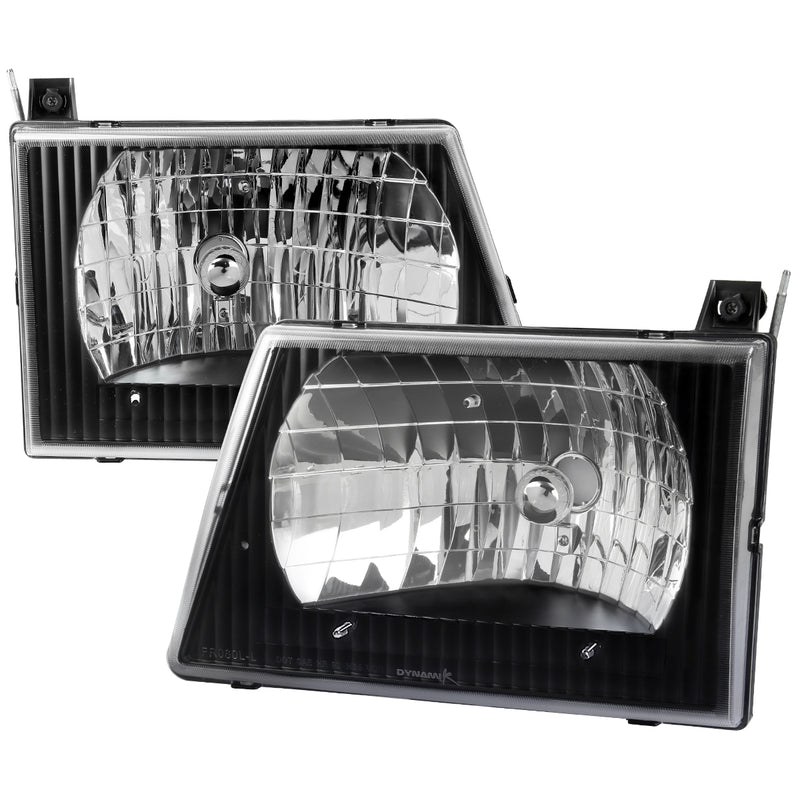 Spec-D 92-06 Ford  Econoline  Euro Headlight Black Housing  LH-ECON92JM-ABM