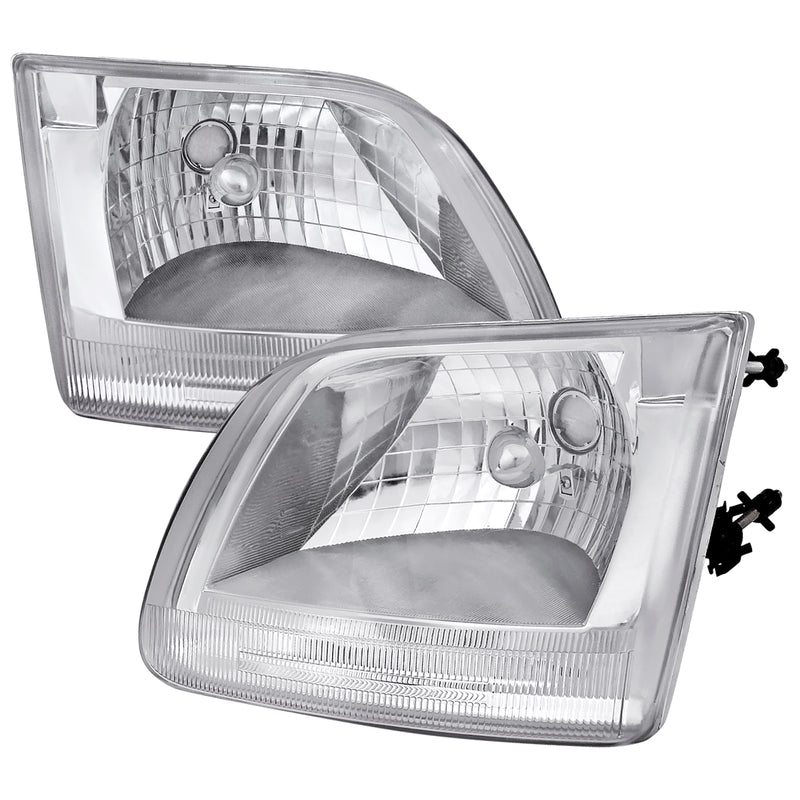 Spec-D 97-03 Ford  F150 Euro Headlight Clear Lens Chrome Housing LH-F15097-ABM
