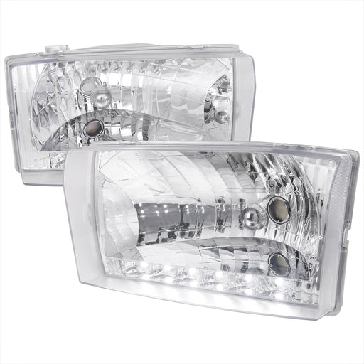 Spec-D 99-04 Ford  F250  Crystal Housing Headlight Chrome With Led LH-F25099-RS