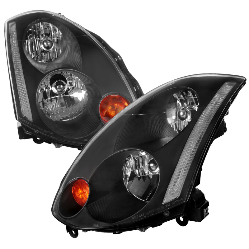 Spec-D 03-05 Infiniti G35 Oe Style Headlight For 2 Door Models With Factory Xenon Black LH-G35032JM-ABM