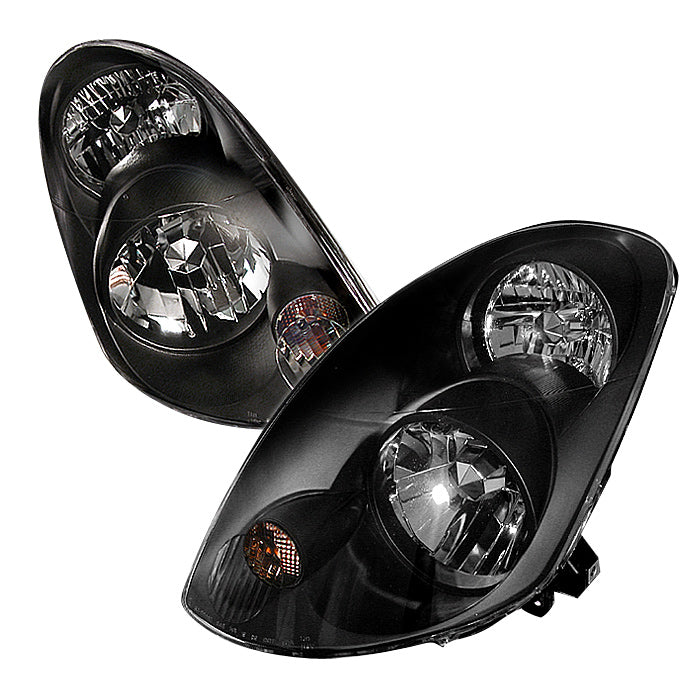 Spec-D 03-04 Infiniti G35 4 Door Crystal Housing Headlights Black LH-G3503JM-KS