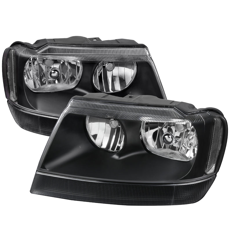 Spec-D 99-04 Jeep Grand Cherokee Headlights- Black LH-GKEE99JM-ABM