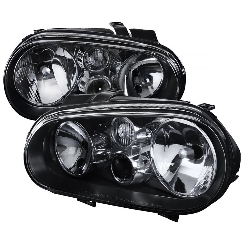 Spec-D 00-06 Volkwagen Golf 4 Mk4 Headlights - Black LH-GLF99JM-RS