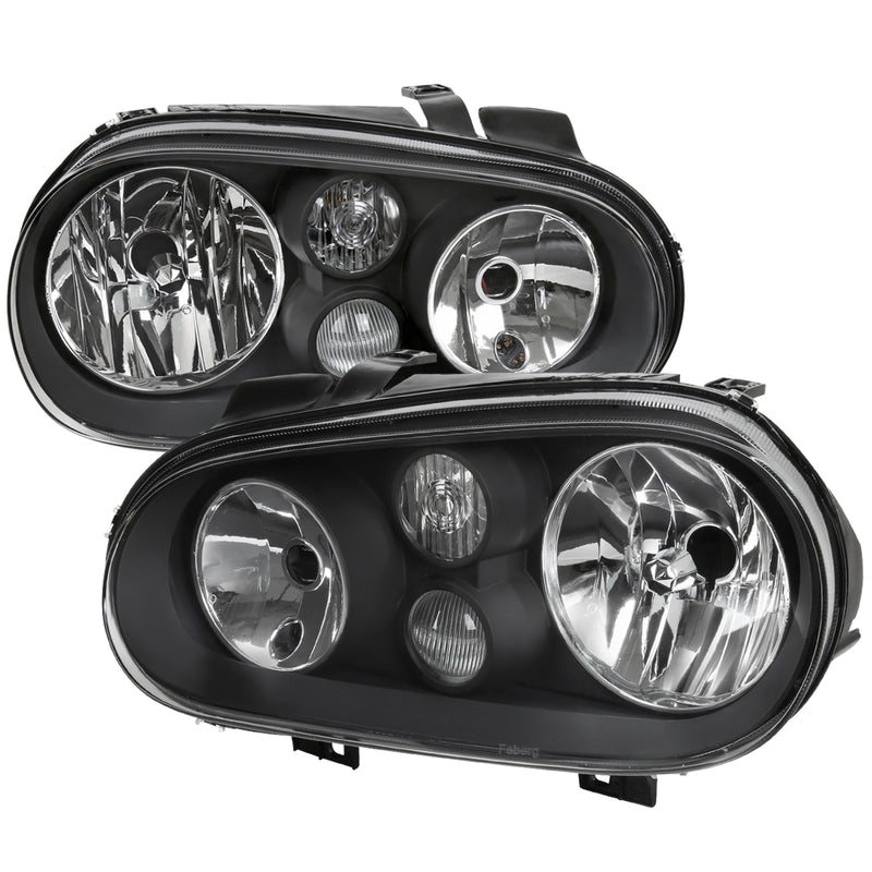 Spec-D 00-06 Volkswagen Golf 4 Mk4 Headlights- Black LH-GLF99JM-V2-RS