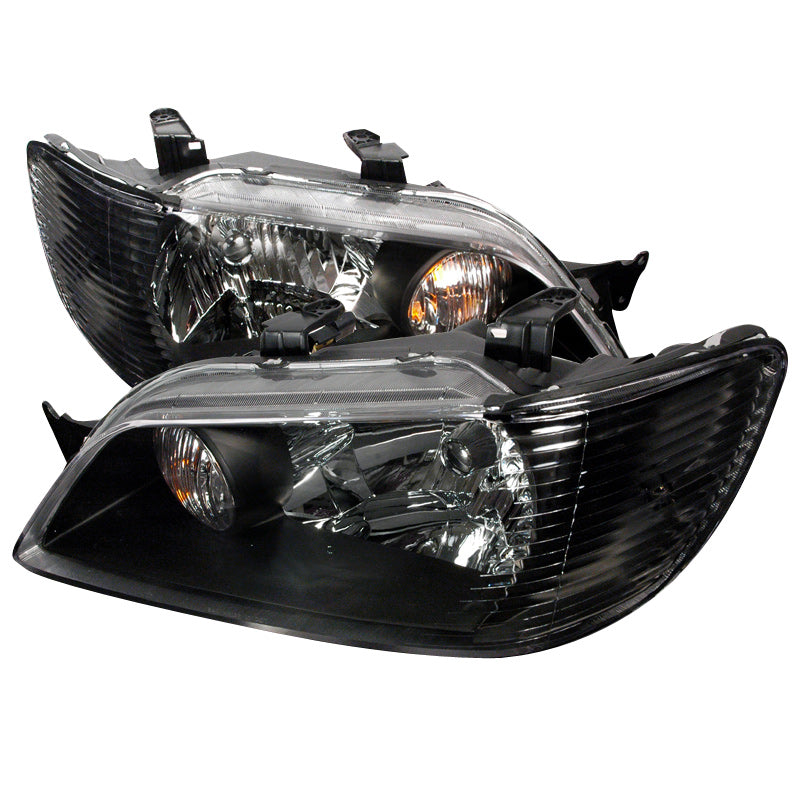 Spec-D 02-03 Mitsubishi Lancer Crystal Housing Headlights Black LH-LAN02JM-KS