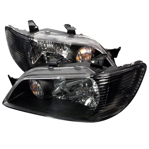 Spec-D 02-03 Mitsubishi Lancer Crystal Housing Headlights Black LH-LAN02JM-KS