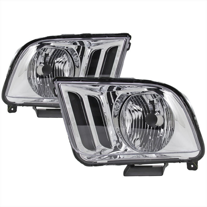 Spec-D 05-09 Ford  Mustang  Euro Headlight Chrome Housing  LH-MST05-RS