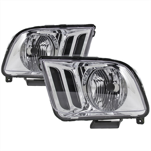 Spec-D 05-09 Ford  Mustang  Euro Headlight Chrome Housing  LH-MST05-RS