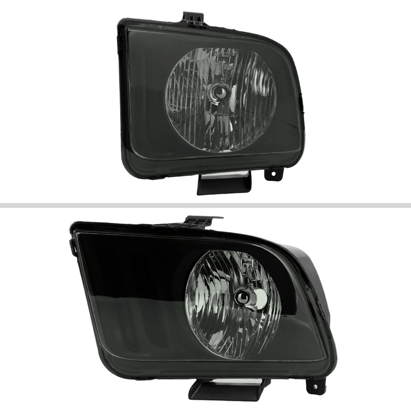 Spec-D 05-09 Ford Mustang Headlights Black Housing Smoked Lens - Not Fit Xenon Models LH-MST05LSM-RS