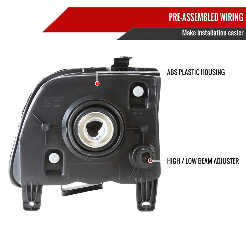 Spec-D 05-09 Ford Mustang Headlights Black Housing Smoked Lens - Not Fit Xenon Models LH-MST05LSM-RS