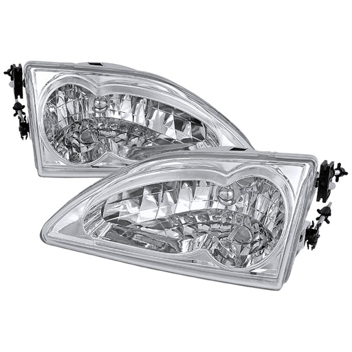 Spec-D 94-98 Ford Mustang  Chrome Housing Headlights  LH-MST94-RS