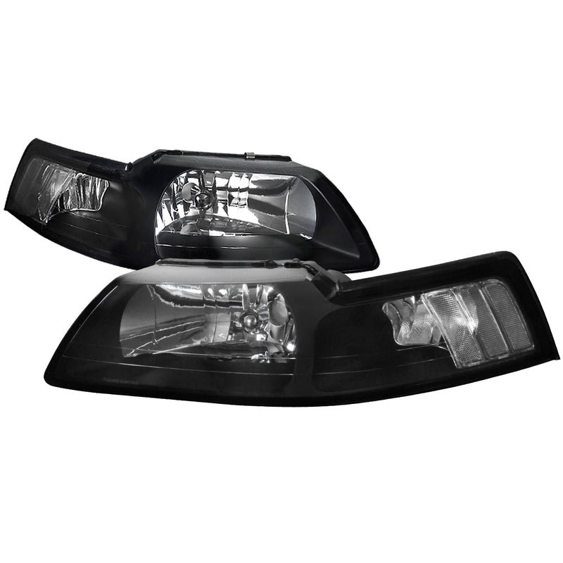 Spec-D 99-04 Ford Mustang Headlights- Black LH-MST99JM-RS