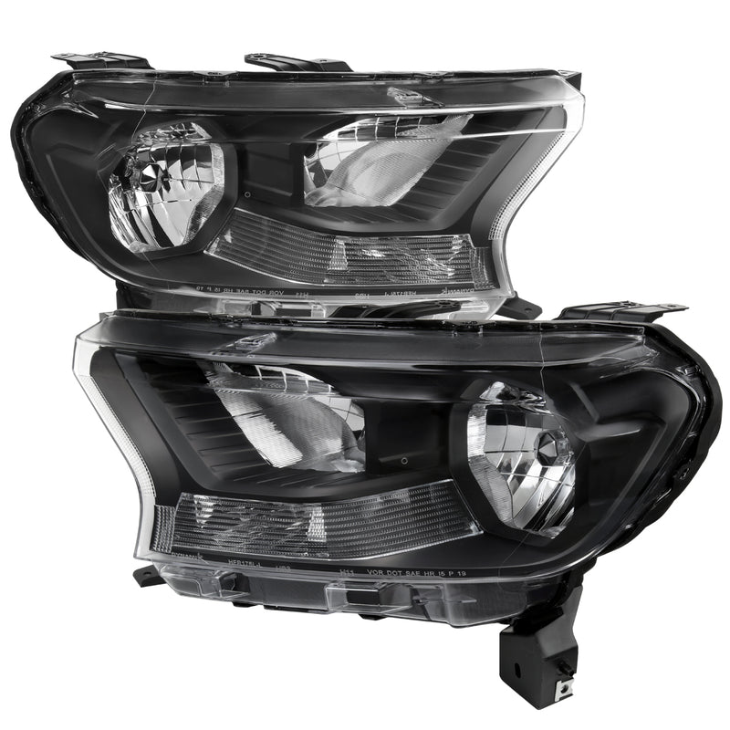 Spec-D 19-21 Ford Ranger Xl Xlt Models Only (Not Fit Lariat Models Or Led Daytime Running Headlight Models) Oe Style Halogen Headlights With Black Housing And Clear Lens  LH-RAN19JM-RS