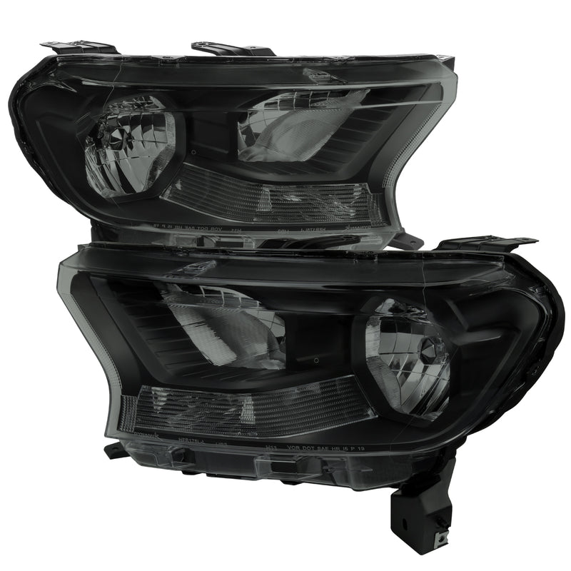Spec-D 19-21 Ford Ranger Xl Xlt Models Only (Not Fit Lariat Models Or Led Daytime Running Headlight Models) Oe Style Halogen Headlights With Black Housing And Smoked Lens  LH-RAN19SM-RS