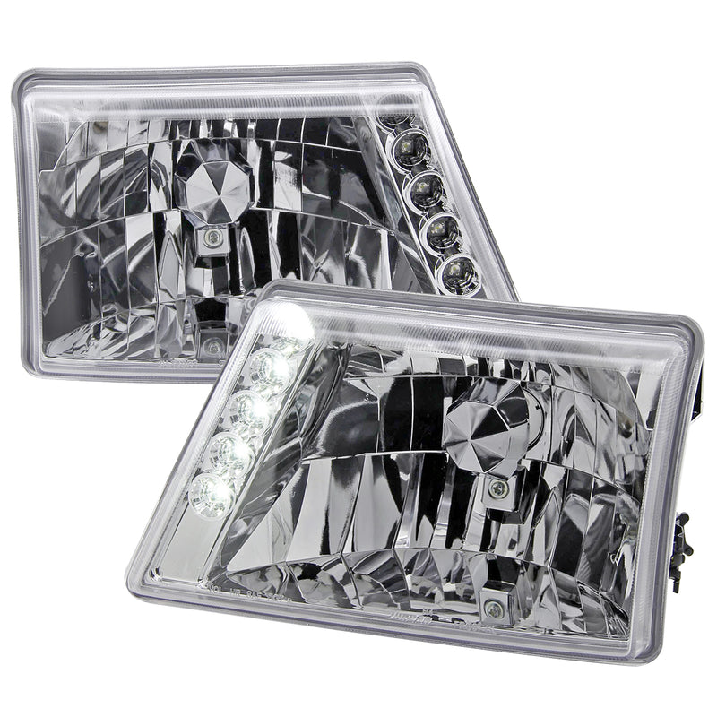 Spec-D 98-00 Ford Ranger Crystal Housing Headlights Chrome LH-RAN98-TM