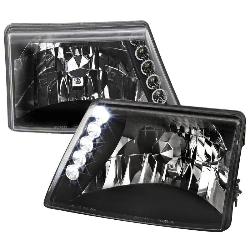 Spec-D 98-00 Ford Ranger Crystal Housing Headlights Black LH-RAN98JM-TM